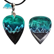Guitar Touch  Pick Epoxy Resin Guitar Pick Northern Lights Necklace  Guitar Pick