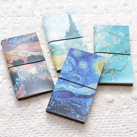 Van Gogh Note Book Weekly Planner Journal Sketchbook Travelers Bucket List Daily Kawaii School Papel