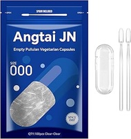 AngtaiJN Pullulan Vegan Empty Capsules Size 000 (Pack of 100) Super Clear Empty Capsules for Filling