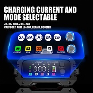 [LIS1] FOXSUR 25A Smart Car Battery Charger 12V/25A 24V/15A Portable Optional Charging Current Alumi
