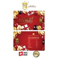 Gold Bullion Happy Birthday 1 gram 999.9 Gold Bar