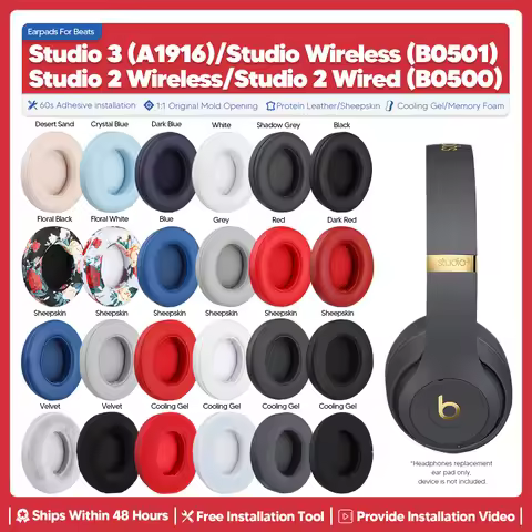 Replacement Ear Pads For Beats Studio 3 Studio 2 Wired Headphone Accessories Headset Ear Cushion Rep