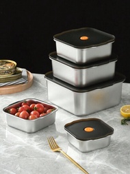 不銹鋼密封午餐盒，可放冰箱保鮮，可微波，適合儲存食物和水果