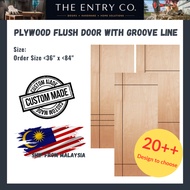 [Order Size]Plywood Flush Door with Groove Linn Pintu Plywood Bedroom Door Custom Door Pintu Rumah P