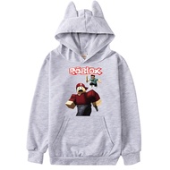 [In Stock] RO-LOXS Pullover Top Autumn Long-sleeved Anime Hoodies Boys Girls Cartoon Cotton Blend Outfits Girl Casual Kid's Clothes
