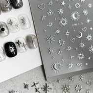 [Awakening Staff] y2k Silver Starburst Star Moon Totem Manicure Sticker Greece Sun God Manicure Acce