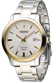 Karnvera Shop Seiko นาฬิกาข้อมือผู้ชาย Neo Classic Quartz Sapphire 100M  SGEH42P1