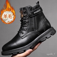 KY/16 Wool Dr. Martens Boots Men's Motorcycle Leather Boots Fleece-lined Thickened Winter Boots High-Top Snow Cotton Boo