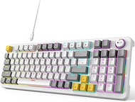 GEEZER AK96 Mechanical Gaming Keyboard, Pre-Lubed Red Switches, 96 Keys Full Size with LED Colorful 