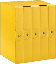 Esselte C26 Eurobox Project Folder with Button Closure, 25 x 35 cm, Spine 6 cm, Yellow, Pack of 5, 3