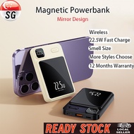 SG [Ready Stock] Magnetic Wireless Powerbank PD22.5W 20000mAh Mini PowerBank Travel Portable Fast Charge Ultrathin Power