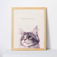 貓思貓言喵語11x14英寸裝飾畫 給貓咪貓奴的禮物 挪威森林貓