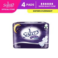 Sisters Sanitary Napkin Perforated Cottony Overnight 4'S