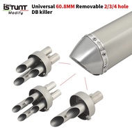 60.8mm Universal Motorcycle Exhaust Muffler Pipe 2/3/4 Hole DB Killer Removable Silencer Reduce Nois