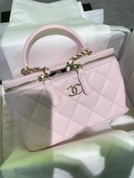 全新 新款 代購 Chanel 長盒有柄 vanity long box baby blue 淺粉紅色代購
