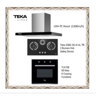 Teka Hood LDH-TC Hood (1200m3/h) + Hob GS82 3G AI AL TR (4.5KW) + Oven TL 615B (8 Cooking Functions) with Free Gift