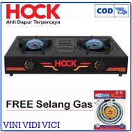 KOMPOR GAS HOCK HP-201ED Kompor Gas 2 Tungku Elegant Deluxe - 100% ASLI HOCK