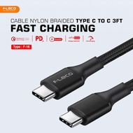 TYPE C TO TYPE C DATA CABLE FLECO F - 16 NYLON CABLE 5AOriginal Type C Cable Fast Charging