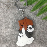 BRUCE1 We Bare Bears Doll Accessories Silica Gel Car Pendant Bag Trinket Keyring Ornaments Car Interior Accessories Key Rings