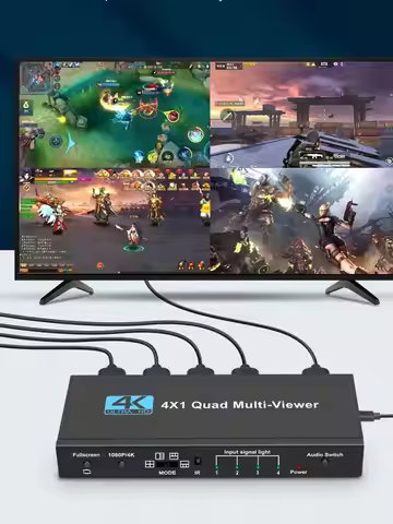 4K 4x1 Quad Multi-viewer HDMI-compatible switcher Seamless Quad Screen Real Time Splitter 4 in 1 out