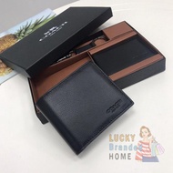 Wallet Coach Wallet Men 74991 Compact ID Sport Calf Wallet Black Star Seller