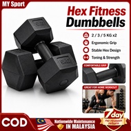 Hexagonal dumbbells 2KG/3KG/5KG Dumbbell Gym Fitness Workout Dumbbell Small Dumbbells men's and wome