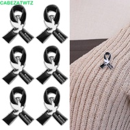 CABEZATWTZ Black Ribbon Pin, Awareness Melanoma Cancer Funeral Ribbon Badge Brooch, Simple Vintage S