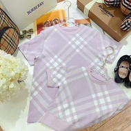 Burberry 淺紫色格紋短袖上衣