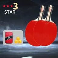 3-Stars Ping Pong Bat Set Table Tennis Bat Racket Free Ping Pong Ball Cover Edge