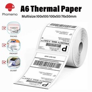 100x150mm Thermal A6 Size Shipping Label Sticker Roll Adhesive Paper for Phomemo PM-241BT/D520/246S 