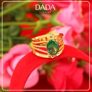 916 Gold ring emerald five-line closed ring