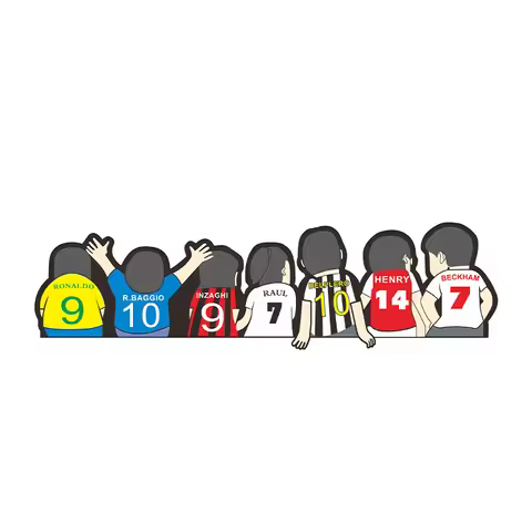 Car Sticker Football For Herry Baggio Piero Raul Cartoon Cute Funny Creative Decals windshield Auto 