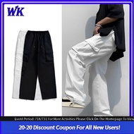 cargo pants for men cargo pants men WK Hight Quaily Cargo Pants For Men Black pants 6 Pocket Pants Wide Leg Baggy Straight Cut Plus Size