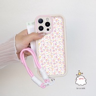 Yellow Pink Small Flower Girl For Case Oppo A3X A3 A60 13 5G 13F 12F 11F 12 Pro Plus A5I Reno 5 A15 