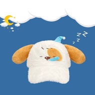 [Ready Stock] Cap Happy Sleeping Puppy Cute Cute Funny Plush Cap Baseball Cap Basin Cap Casual Style