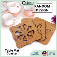 Cute Kitchen Wood Anti-heat Hot Pot Table Mat Coaster Anti-slip Pad (Random Design)