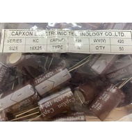 CAPXON Capacitor 120uF/420V Size 16 * 25mm Electrolytic In-Line