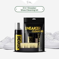 Pembersih Kasut EzLife Sneaker Shoe Cleaning kit 3 In 1 Value Set Brush Sneaker Shampoo & Cloth