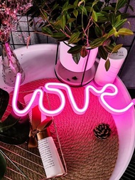 1入字母led燈,愛心霓虹燈標志,適用於派對婚禮求婚裝飾