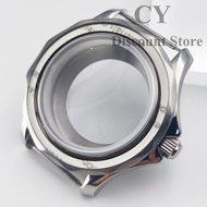 41mm Silver Stainless Steel Sapphire Glass Watch Case fit NH35 NH36 Miyota8215 8205 821A DG2813 3804