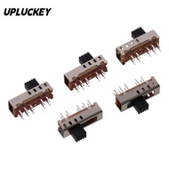 UPLUCKEY 5pcs Toggle Switch, 4 Position 5mm Toggle Micro Slide Switch, 10P 2P4T SS-24E01 Vertical Mi