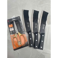 COMBO 3 KNIFE FREE SCISSORS Super sharp Japanese stainless steel kitchen knife with non-stick textur