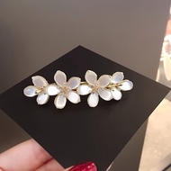 Hoa Thanh Lịch Tóc Barrette Với Kim Cương Giả Điểm Nhấn Pháp Kẹp Mùa Xuân Vuốt Tóc Cô Dâu Nửa Lên Ki