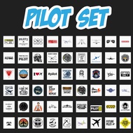 50 pcs. PILOT STICKERS AVIATION | water proof | FUTURE PILOT STICKERS FLY AIR PLANE