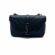 YSL黑銀迷你COLLEGE鍊帶包