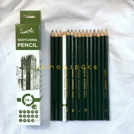 15 pcs Sketching Pencil Set 6H 4H 2H HB 1B 2B 3B 4B 5B 6B 7B 8B 10B 12B Semiart Drawing