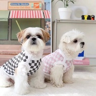 Ootdboelu - Checkerboard Tanktop Dice Box Dice Dog Cat Anabul Clothes