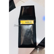 HAKIM Pocket ID Card Wallet HAKIM Logo ID Card Wallet Matte Black Leather 2 Sides Magnet PREMIUM