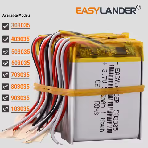 5Pcs/Lot 3Wires 303035 3.7V 400mAh 403035 503035 603035 703035 803035 903035 103035 Lipo Lithium ion