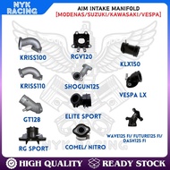 AIM INTAKE MANIFOLD- KRISS100/KRISS110/GT128/RG SPORT/RGV120/SHOGUN125/ELITE SPORT/COMEL/ NITRO/KLX1
